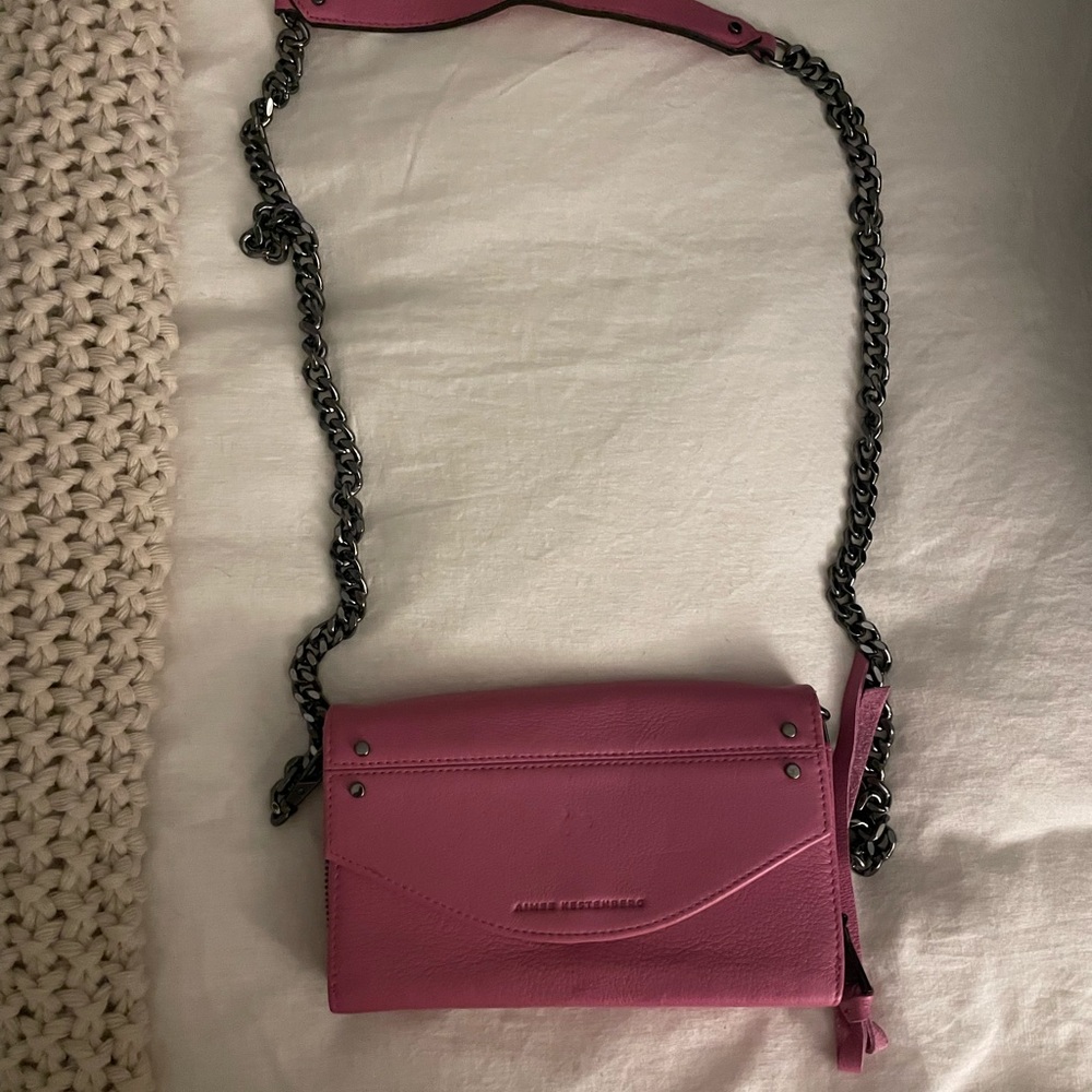 Aimee Kestenberg Fuchsia Leather Crossbody Bag